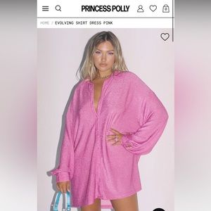 Princess Polly Evolving Shirt Dress Pink